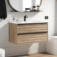 Dowell 36" Vanity with Sink, Modern Vanity Bathroom with 2 Extra Big Drawers, Wall Mounted Floating - 003 Series