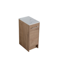 Dowell 12" Unassembled Freestanding Bathroom Side/Bridge Cabinet Kit with Sintered Stone Top - 012 Series - Oak Natural