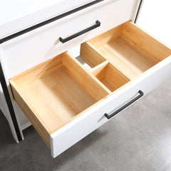 Dowell  36" Freestanding White Bathroom Vanity with Single Basin - One/Two Soft-Close Drawers and One/Two Open Shelves - 028 Series