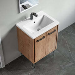 Dowell 24" Wall-Mounted or Freestanding Bathroom Vanity with Single Basin - Two Soft-Close Doors, Two Shelves - 037 24 Series