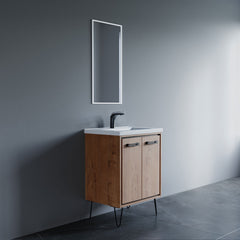 Dowell 24" Wall-Mounted or Freestanding Bathroom Vanity with Single Basin - Two Soft-Close Doors, Two Shelves - 037 24 Series