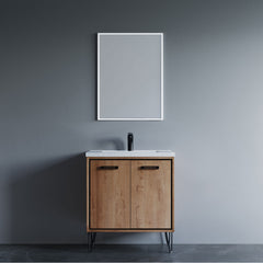 Dowell 30" Wall-Mounted or Freestanding Bathroom Vanity with Single Basin - Two Soft-Close Doors, Two Shelves - 037 30 Series