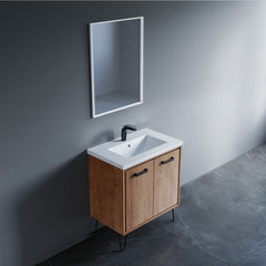Dowell 30" Wall-Mounted or Freestanding Bathroom Vanity with Single Basin - Two Soft-Close Doors, Two Shelves - 037 30 Series