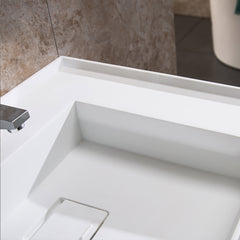 Dowell Wall Mounted Bathroom Sink Rectangular Bowl Stone Resin Sink Luxury ADA Compliant Sink Non-overflow & Single Faucet Hole Floating Sink Perfect for Every Bathroom - 070 3618 Series