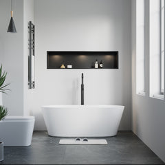 Dowell 59-1/8" Freestanding Stone Resin Oval Bathtub - 70 Gallon Capacity - 077 Series