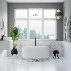 Dowell 59" Freestanding Fluted Acrylic Oval Bathtub - 60 Gallon Capacity - 081 5930 Series