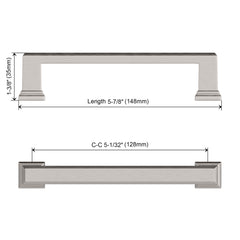 Dowell 5-7/8" Cabinet Pulls - Zinc Alloy, 5-1/32" Center-to-Center, 10 Pack - 3011 128 Series