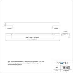 Dowell 14-7/8" Cabinet Pulls - Aluminum, 11-3/4" Center-to-Center, 10 Pack - 3063 015 Series