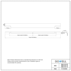 Dowell 19-3/8" Cabinet Pulls - Aluminum, 16-1/4" Center-to-Center, 10 Pack - 3063 019 Series