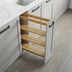 Dowell Base Pullout Spice Organizer with Adjustable Shelves for Base Kitchen Cabinet - 5" Base, 8" Base, 10" Base, Bottom Mounted, Soft Close Slides -4004 Series
