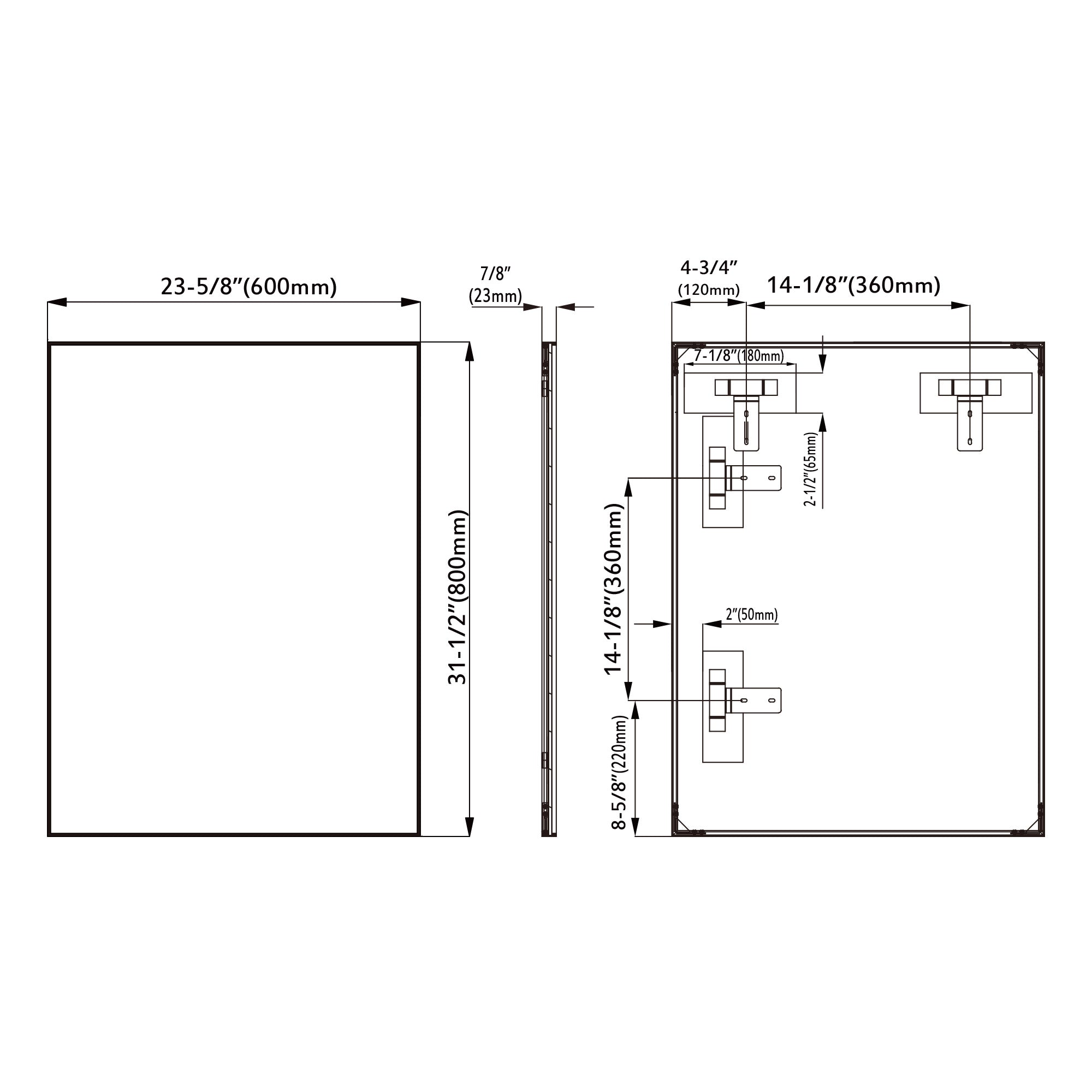 Dowell Rectangular Wall Mirror for Bath/Living Room/Hallway - Aluminum