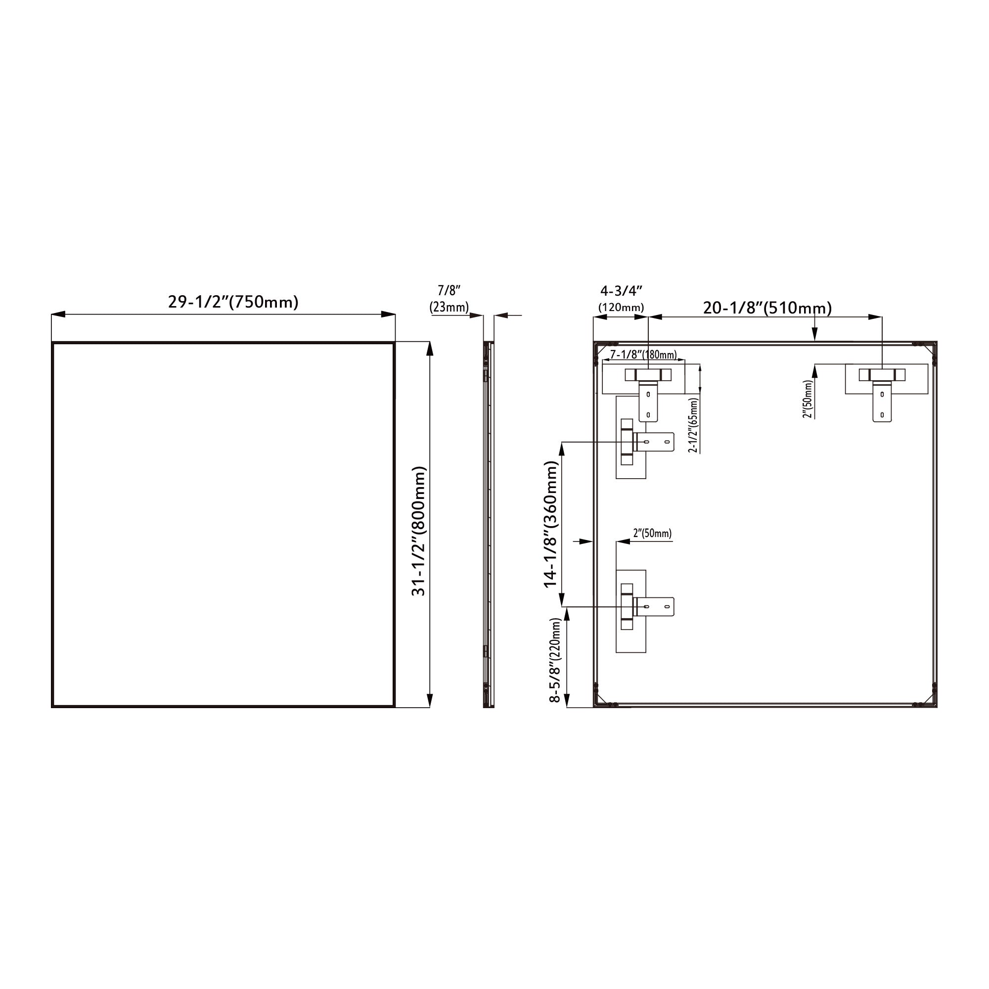 Dowell Rectangular Wall Mirror for Bath/Living Room/Hallway - Aluminum
