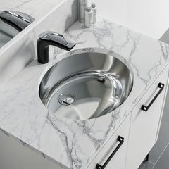 Dowell 19" Oval Undermount Single Bowl 18-Gauge Stainless Steel Kitchen Bar / Bathroom Sink - 5- 3/4" Deep Bowl, Double Layered Body With Overflow, 6001 Series