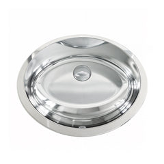 Dowell 19" Oval Undermount Single Bowl 18-Gauge Stainless Steel Kitchen Bar / Bathroom Sink - 5- 3/4" Deep Bowl, Double Layered Body With Overflow, 6001 Series