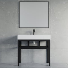 Dowell 36" Bathroom Basin Stand Black Pedestal - 7003 Series