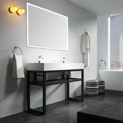 Dowell 48" Bathroom Basin Stand Black Pedestal - 7003 Series