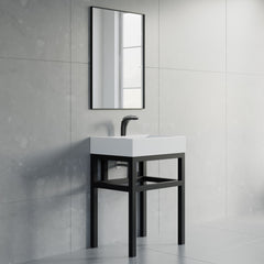 Dowell 24" Bathroom Basin Stand Black Pedestal - 7003 Series