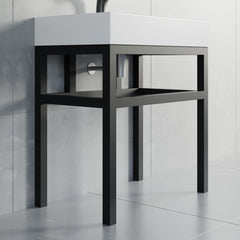 Dowell 30" Bathroom Basin Stand Black Pedestal - 7003 Series