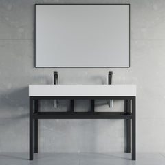 Dowell 48" Bathroom Basin Stand Black Pedestal - 7003 Series