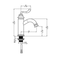 Dowell Bathroom Sink Faucet - 8001 001  Series - Low Arc, Single Handle, Single Hole