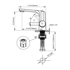 Dowell Bathroom Sink Faucet - One Handle, Single Hole - 8001 019 Series