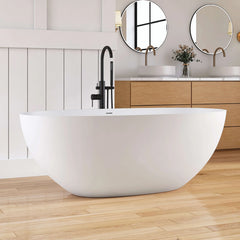 Dowell 61" Freestanding Compact Soaking Solid Surface Bathtub-BT033 Series