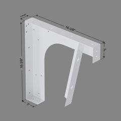 Dowell Universal ADA Vanity Bracket Heavy-Duty Commercial Bracket Floating Medical Support Bracket with/without Arm Metal Brackets Suitable for Restroom Vanities, Shelving Units & Work Desks - 16" - 7008 016 Series