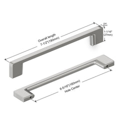 Dowell 7-1/2" Cabinet Pulls - Zinc Alloy, 6-5/16" Center-to-Center, 10 Pack - 3008 160 Series