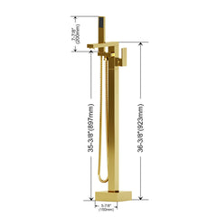 Dowell Freestanding Bathtub Faucet - 8003 002 Series, Floor Mounted Brass Bathroom Tub Faucets with Hand Shower