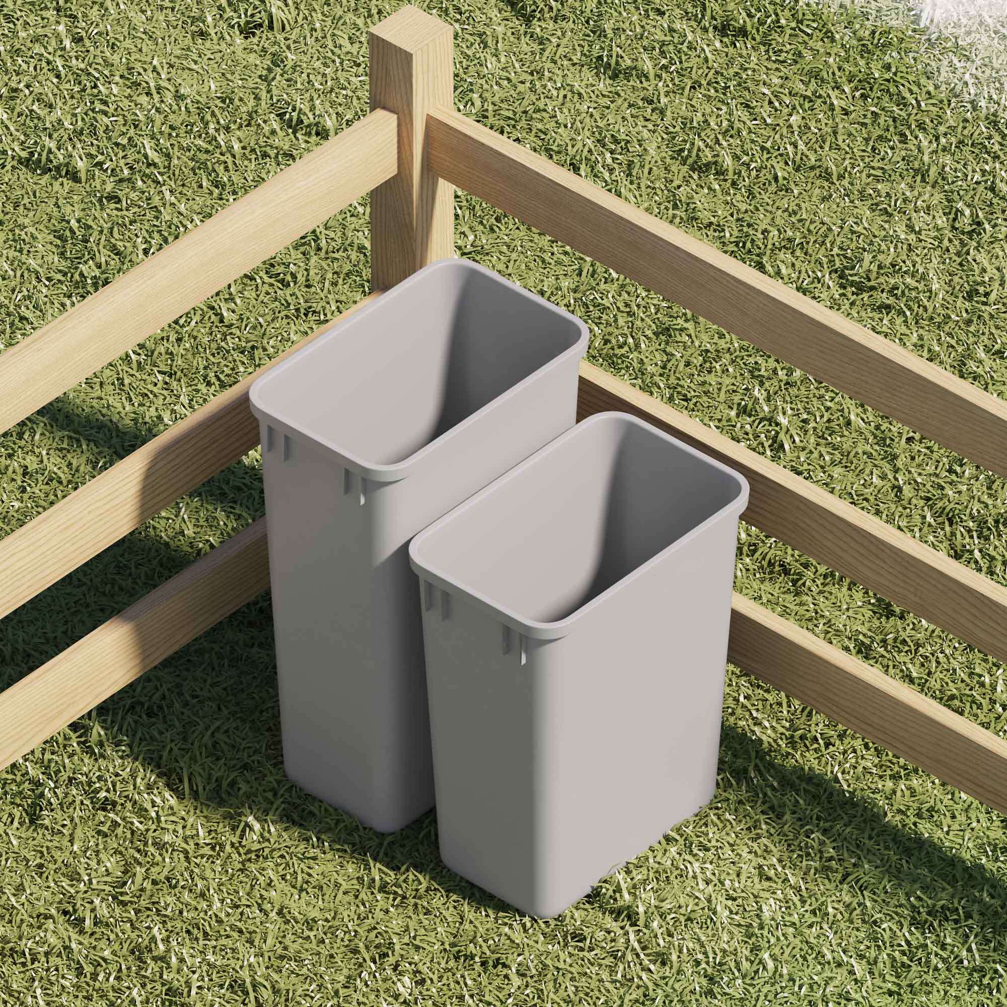 Dowell 9gl/13gl Gray Plastic Trash Can – Kitchen, Office \u0026 Home Bin, image size:2000x2000