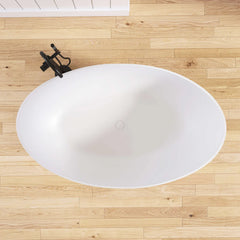 Dowell 63" Wavy Freestanding Tub Solid Surface Freestadning Stone Resin Soaking Bathtub-BT035 Series