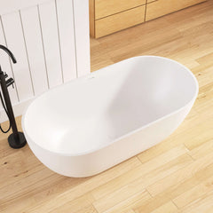 Dowell 59" Solid Surface Freestanding Bathtub – Stone Resin Soaking Tub-BT037 Series