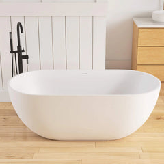 Dowell 59" Solid Surface Freestanding Bathtub – Stone Resin Soaking Tub-BT037 Series