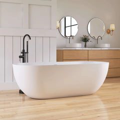 Dowell 69" Minimalist Seamless Solid Surface Soaking Freestanding Oval Bathtub Series