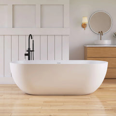 Dowell 69" Minimalist Seamless Solid Surface Soaking Freestanding Oval Bathtub Series