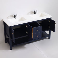 Dowell 60" Bathroom Freestanding Vanity with Four Doors, One Drawers and One Shelves - 035 60  Series