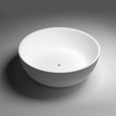 Dowell 59-1/8" Freestanding White Stone Resin Round Bathtub - 121 Gallon Capacity - 078 59 01 Series