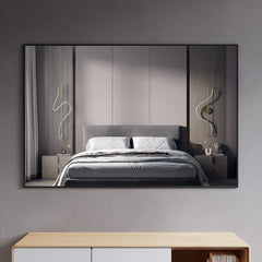 Dowell 47-1/4"/31-1/2" Rectangular Wall Mirror for Bath/Living Room/Hallway - Aluminum Frame - 5004 Series