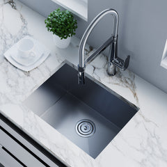 Dowell 20" L x 15" W Handcrafted Undermount Kitchen Sink 18 Gauge Stainless Steel 10" Depth Single Bowl With Grid Strainer
