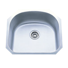 Dowell 23-5/8" Kitchen Undermount Sink - 9" Deep Bowl, D-Shaped, Stainless Steel 18/16 Gauge - 6001 Series