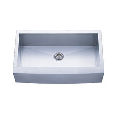 Dowell 35-7/8" L x 20-3/4" W Handcrafted Apron-Front Farmhouse Undermount Kitchen Sink 18 Gauge Stainless Steel 10" Depth Single Bowl With Grid Strainer