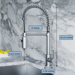 Dowell Kitchen Faucet, Stainless Steel, Kitchen Faucet, Premium Quality High Arc Single Handle, Solid Brass Construction, ADA Compliant - 8002 006 Series
