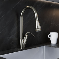 Dowell Kitchen Faucet, Stainless Steel, Kitchen Faucet, Premium Quality High Arc Single Handle, Solid Brass Construction, ADA Compliant - 8002 011  Series